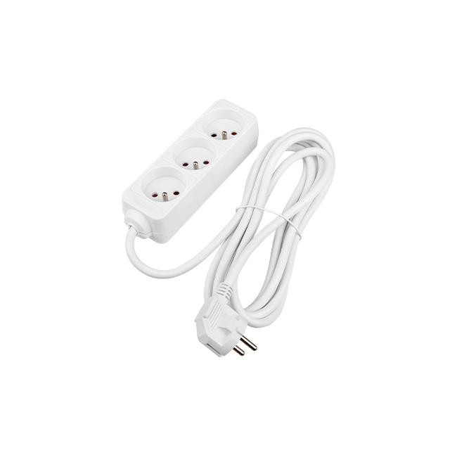 Prelungitor 3 metri, 3 prize standard, protectie suprasarcina, 3000W, alb, pentru spatii interioare - imagine 5